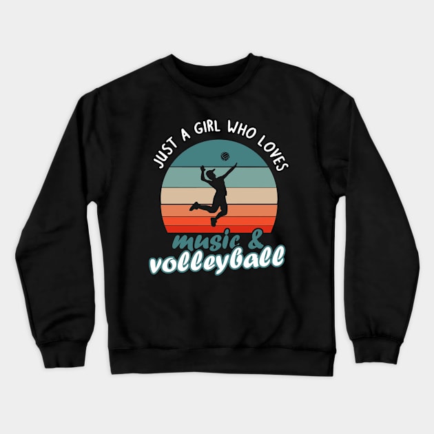 Girls sport volleyball music women team hobby Crewneck Sweatshirt by FindYourFavouriteDesign